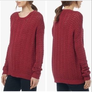 Vince Red Knit Oversized Sweater